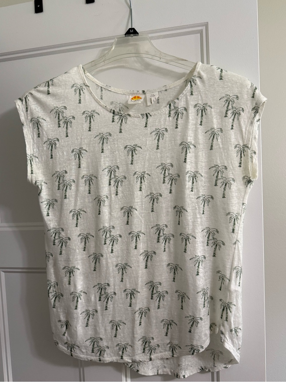 100% Linen Palm Tree Top